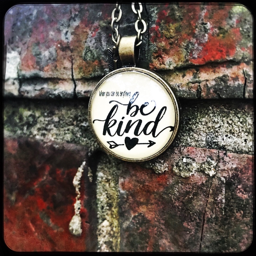 Vintage Hand Crafted “Be kind” Necklace